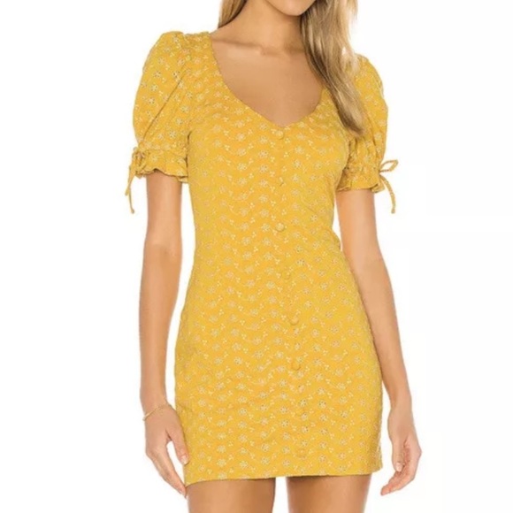 Tularosa Penny Dress Golden Yellow Floral Boho Revolve small $148 - Picture 4 of 6
